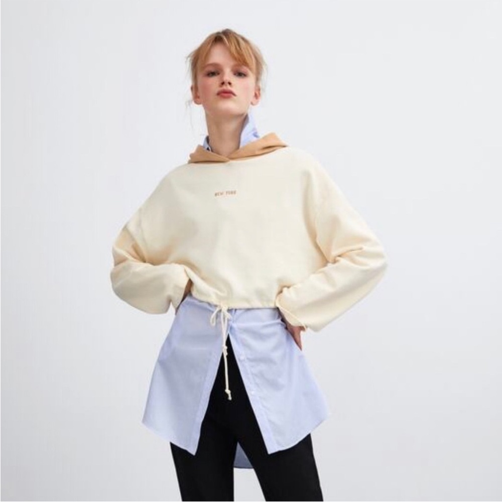 Zara Cropped Hoodie | New York | Small